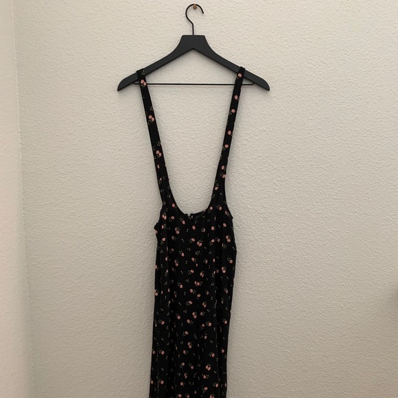 Forever 21 Floral Wide Leg Suspender Pants - Picture 2 of 11